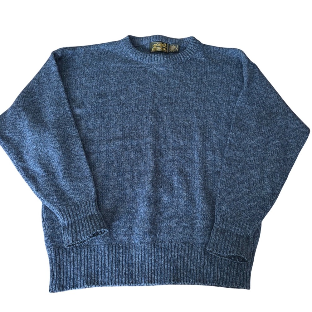 Vintage Eddie Bauer | Blue Wool Blend Crewneck Sweater Mens Medium Made in USA